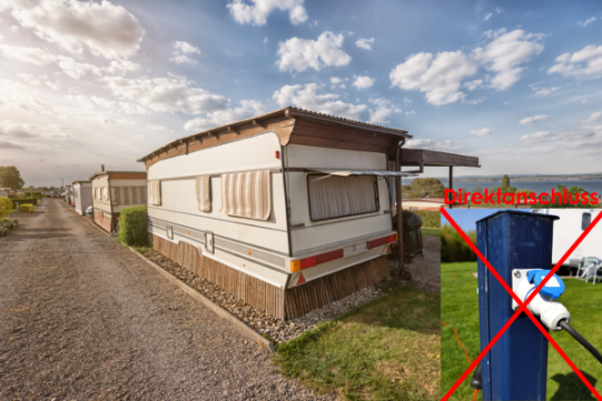 fixer Wohnwagen auf einem Camping