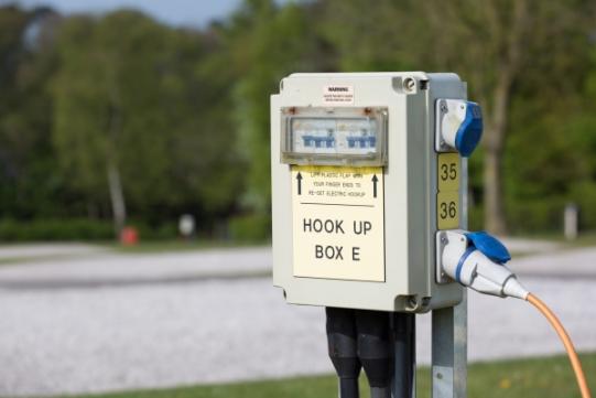 Zeigt eine elektrische Campingplatz Installation