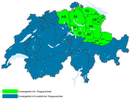 Einsatzgebiet der EKS AG